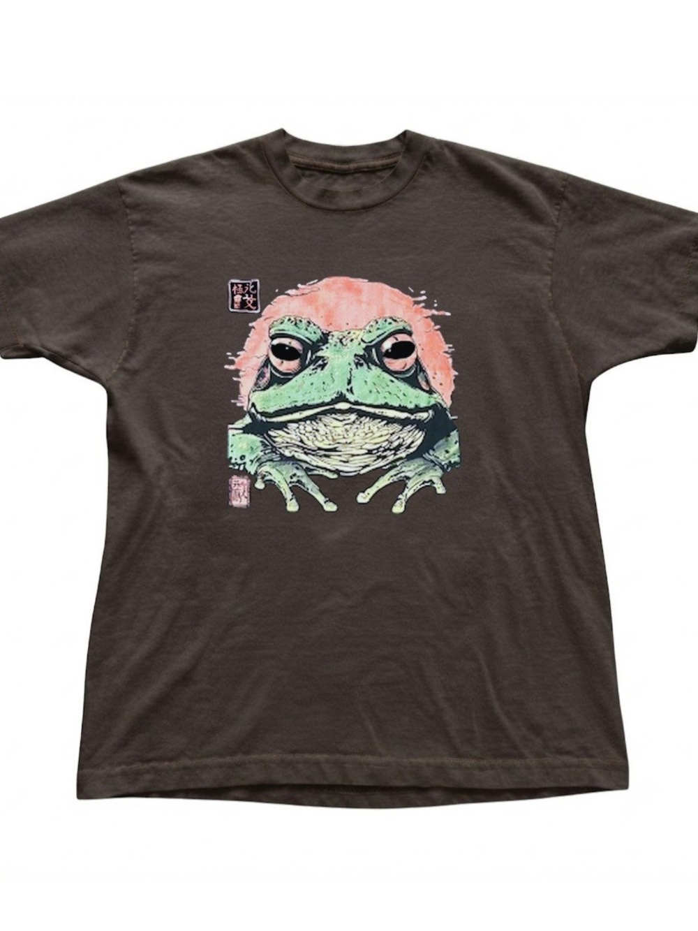Japanese Frog Art Dark Brown Graphic Urban Streetwear Gildan T-Shirt